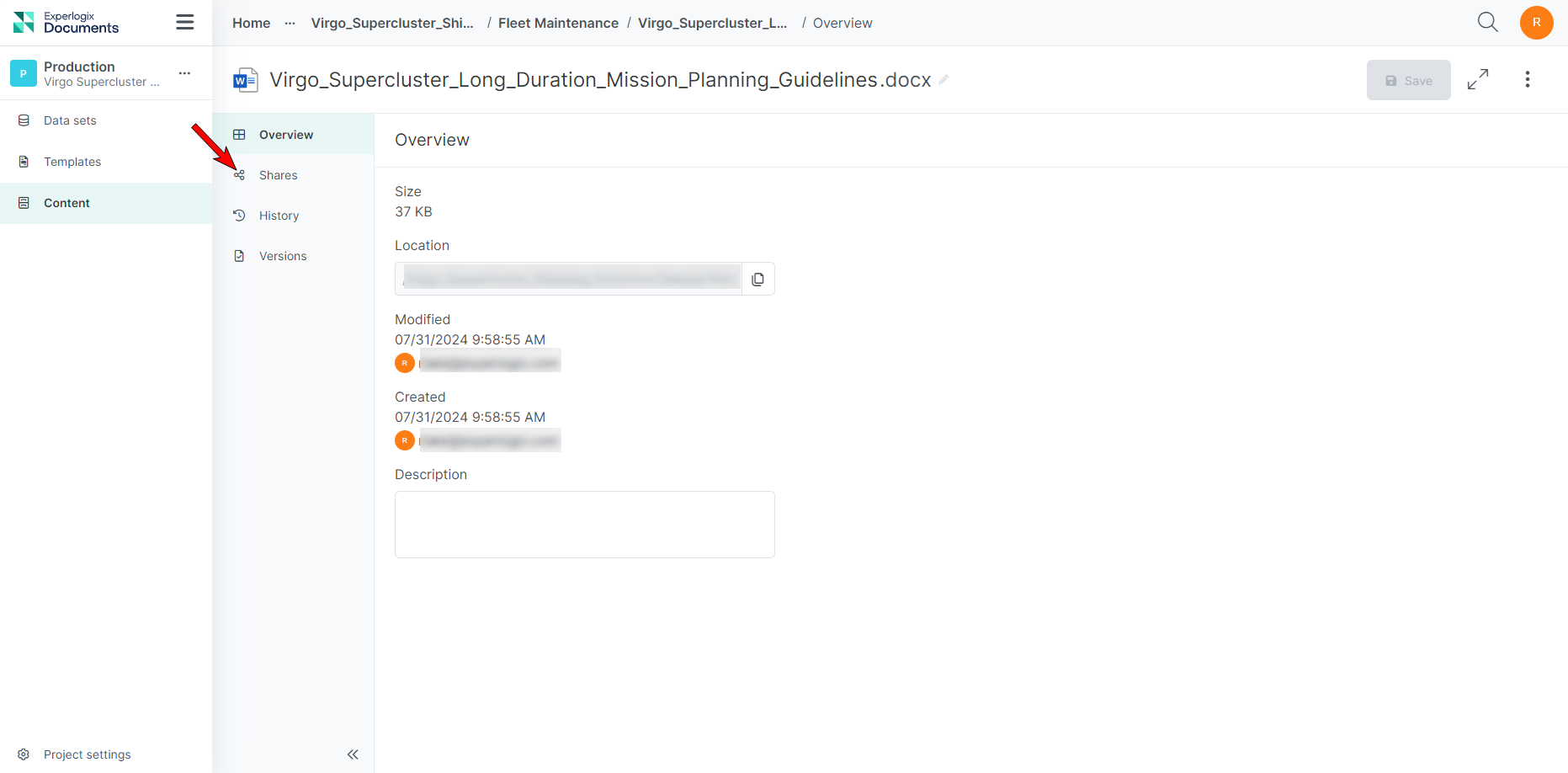 Select Share tab from Overivew.png