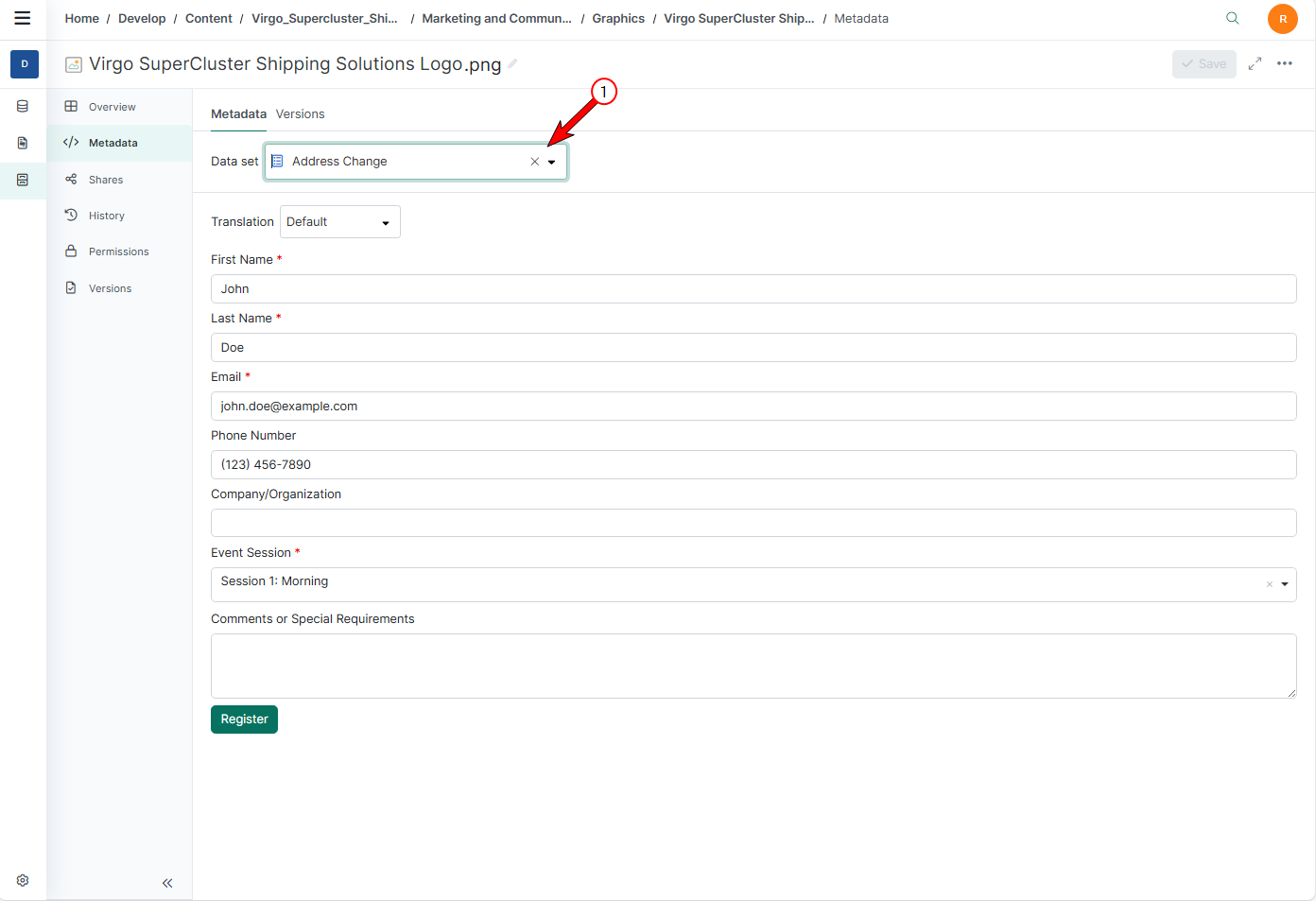 metadata tab code editor enter the  data deselect.png